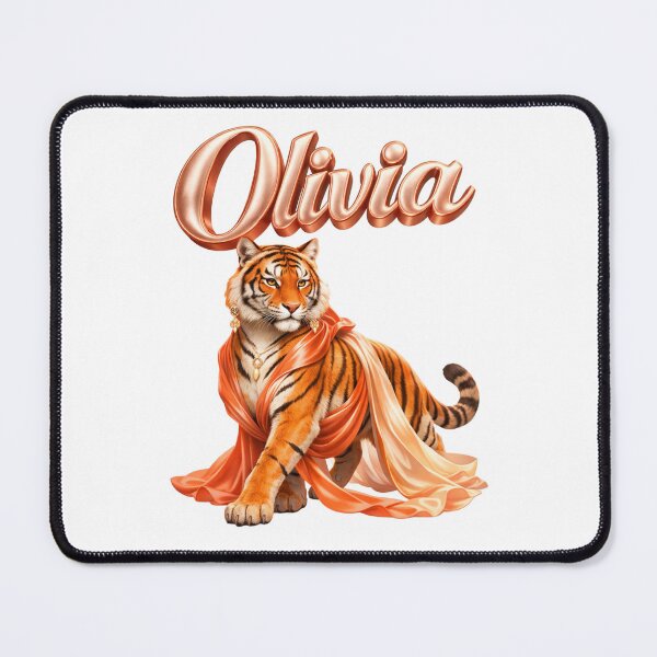 Item preview, Olivia Tiger Chinese Zodiac — Year of the Tiger Eastern Horoscope Name Design | Power & Confidence Art designed and sold by AlexLineArt.