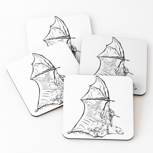 Item preview, Flying Fox mum and pup flying designed and sold by WildAussieBytes.