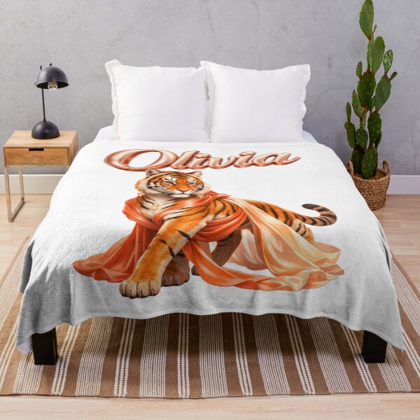 Item preview, Olivia Tiger Chinese Zodiac — Year of the Tiger Eastern Horoscope Name Design | Power & Confidence Art designed and sold by AlexLineArt.