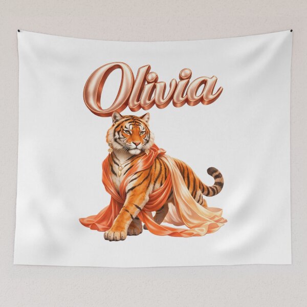 Item preview, Olivia Tiger Chinese Zodiac — Year of the Tiger Eastern Horoscope Name Design | Power & Confidence Art designed and sold by AlexLineArt.