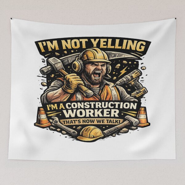 Item preview, I’m Not Yelling I’m a Construction Worker Funny Work T-Shirt designed and sold by Designpnl.