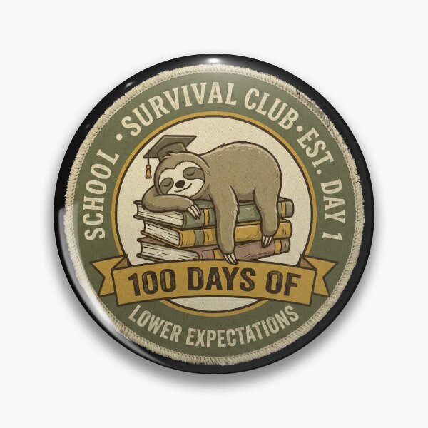Item preview, Funny Sloth School Survival Club Patch designed and sold by GrafTeesLab.