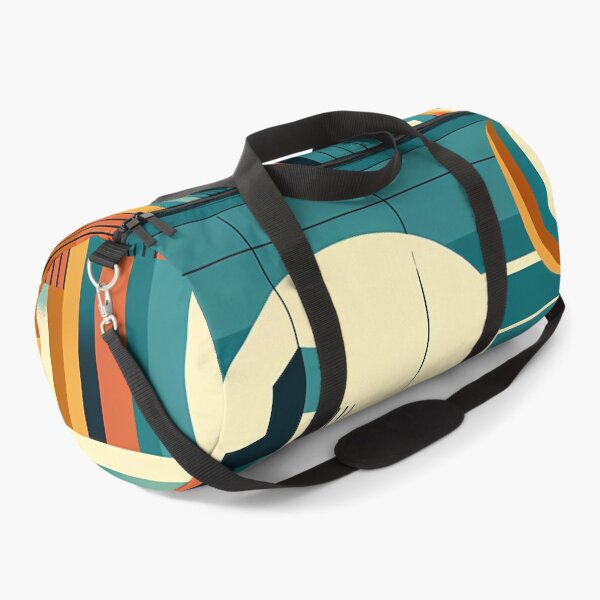 Item preview, Retro Geometric City Skyline Sunset in Teal and Orange designed and sold by InkSmithery.