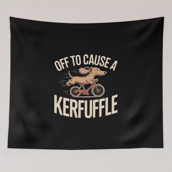 Item preview, Off to Cause A Kerfuffle Dachshund - This funny design is perfect for dachshund lovers and dog fans who adore playful humor, mischievous personalities, and charming canine character. designed and sold by ZyziowskyArt.