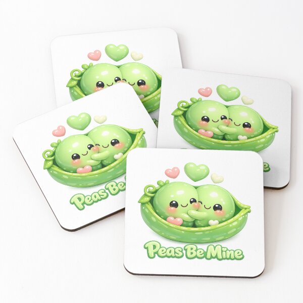 Item preview, Cute Pea Couple "Peas Be Mine" | Kawaii Valentine's Day Art designed and sold by Moons Studio.