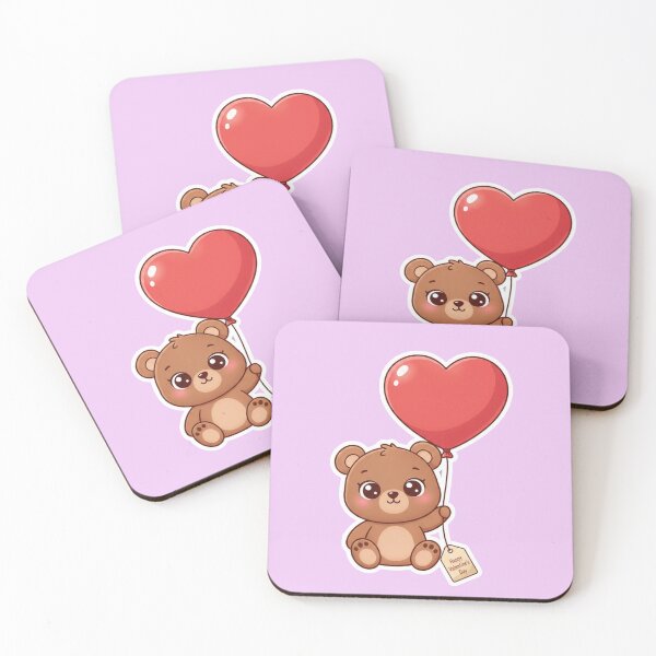 Item preview, Cute Bear Sticker – Valentine's Day Love, Heart Balloon, Romantic Gift PNG designed and sold by spanishartist.