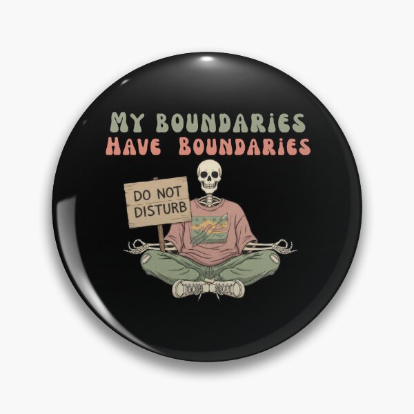 Item preview, My Boundaries Have Boundaries Funny Retro Skeleton designed and sold by GrafTeesLab.