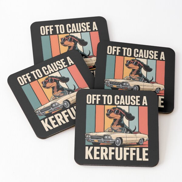 Item preview, Off to Cause A Kerfuffle Dachshund - This funny design is perfect for dachshund lovers and dog fans who adore playful humor, mischievous personalities, and charming canine character. designed and sold by ZyziowskyArt.