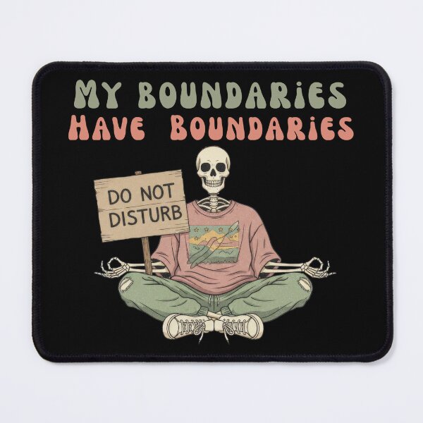 Item preview, My Boundaries Have Boundaries Funny Retro Skeleton designed and sold by GrafTeesLab.