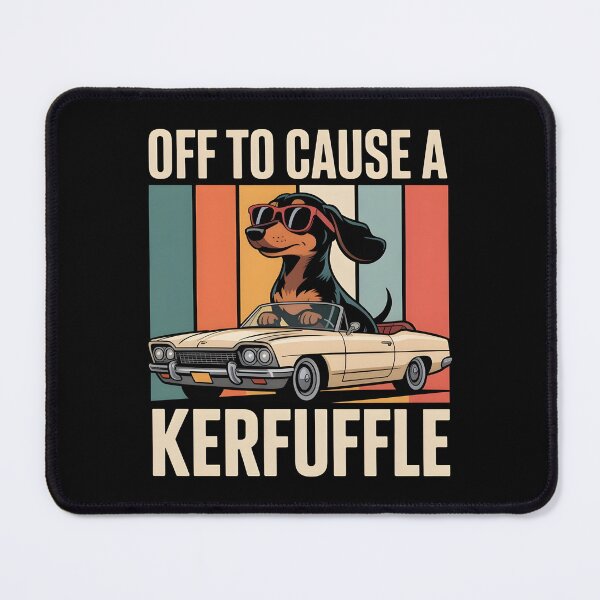 Item preview, Off to Cause A Kerfuffle Dachshund - This funny design is perfect for dachshund lovers and dog fans who adore playful humor, mischievous personalities, and charming canine character. designed and sold by ZyziowskyArt.