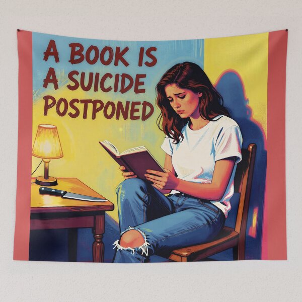 Item preview, A Book is a suicide postponed designed and sold by DOXYBLUE.