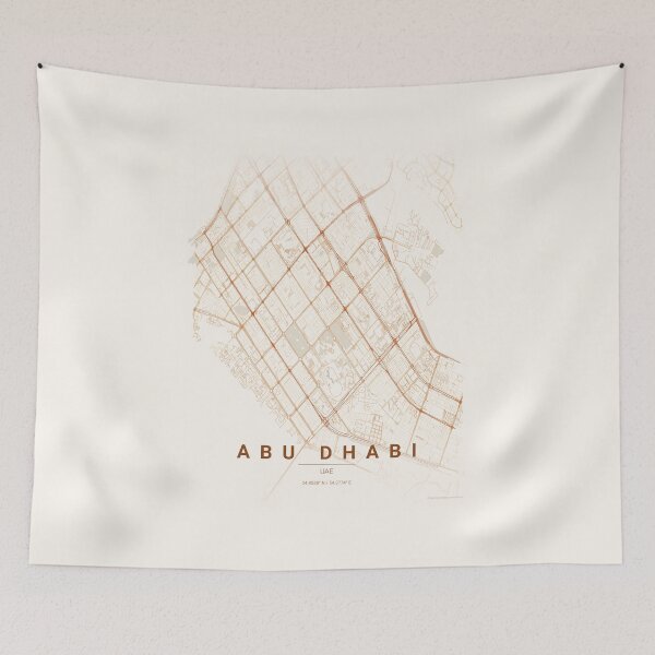 Item preview, Abu Dhabi Vintage Map Poster Beige designed and sold by benarik.