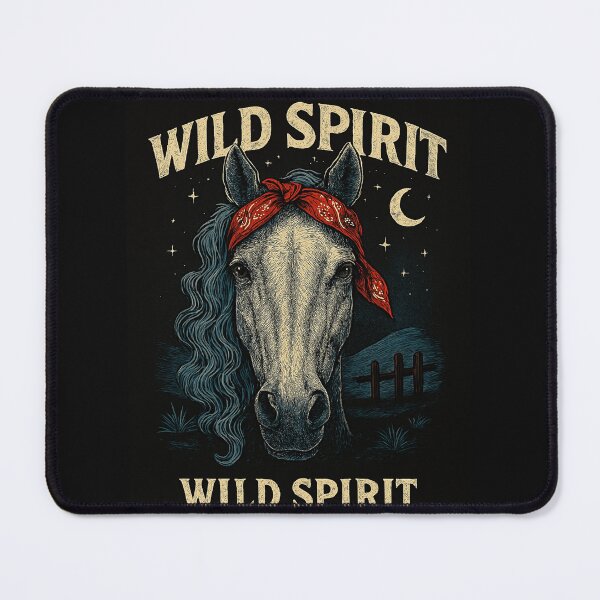 Item preview, Wild Spirit Horse – Red Bandana Western Animal Art on Black designed and sold by Youpiworld.