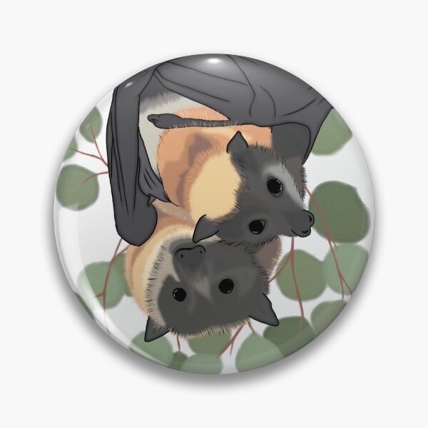 Item preview, Bat mum and pup + leaves designed and sold by WildAussieBytes.