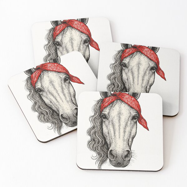 Item preview, Wild Spirit Horse – Western Bandana Animal Art on White designed and sold by Youpiworld.