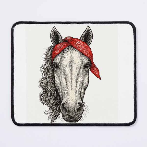 Item preview, Wild Spirit Horse – Western Bandana Animal Art on White designed and sold by Youpiworld.
