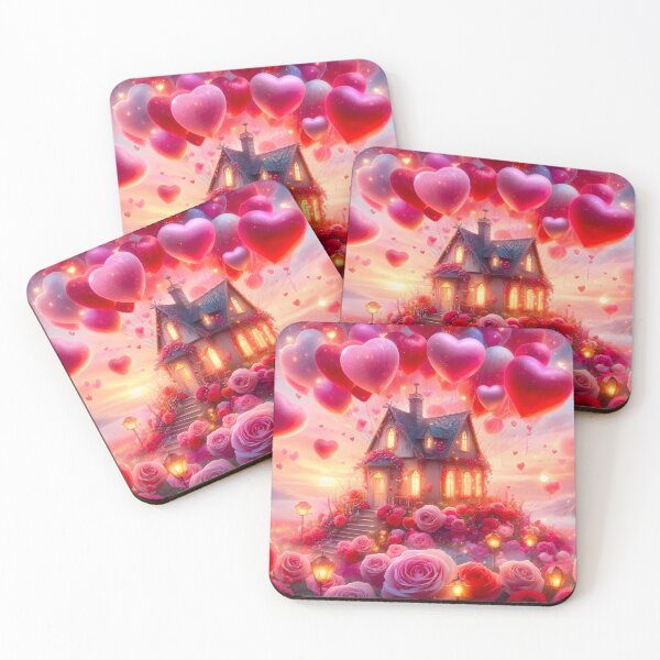 Item preview, Enchanted Valentine House in The Rose field no.3 designed and sold by DreamagineArtDesign.