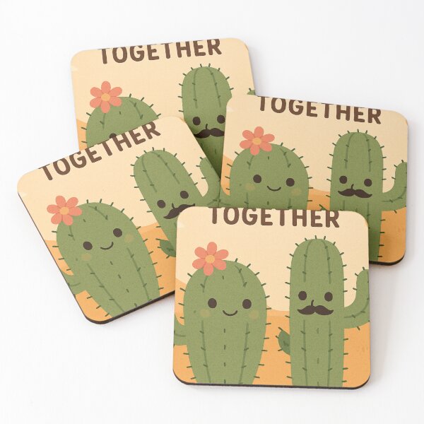 Item preview, Looking Sharp Together Cactus Kawaii - Cute Couple Pun Valentine's Day Humor Succulent designed and sold by Lyvion design.