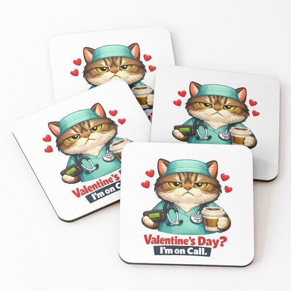 Item preview, Valentine’s Day? I’m on Call – Funny Cat Veterinarian Valentine Design designed and sold by Bettybee00.