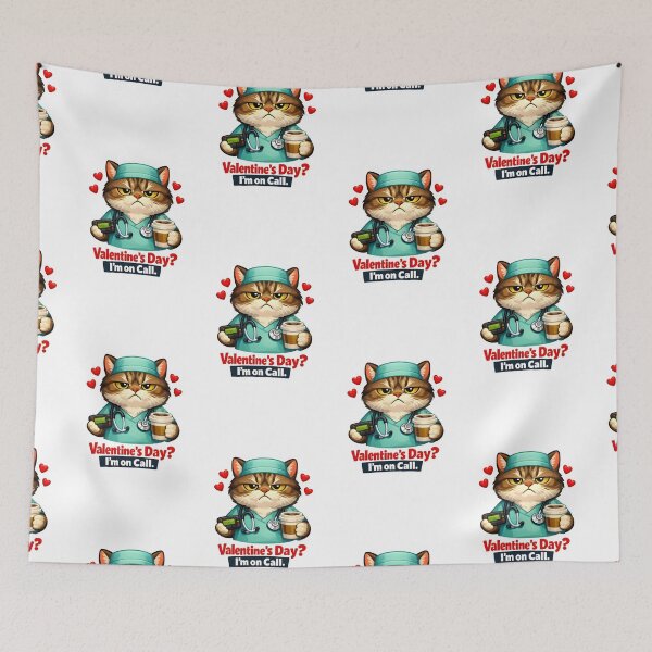 Item preview, Valentine’s Day? I’m on Call – Funny Cat Veterinarian Valentine Design designed and sold by Bettybee00.
