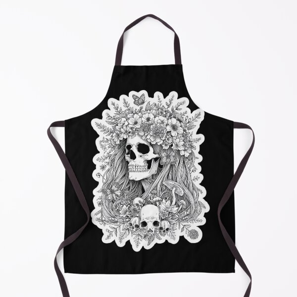 Item preview, Slavic Lady Midday Skull Floral Gothic Folklore Art designed and sold by Bone & Blade.