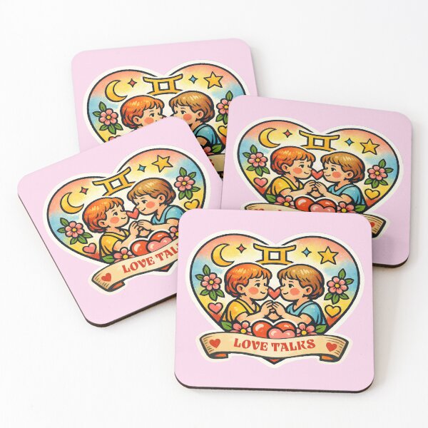 Item preview, Gemini Valentine Zodiac Love - Cute Vintage Sticker Art designed and sold by TaiyoDigital36.