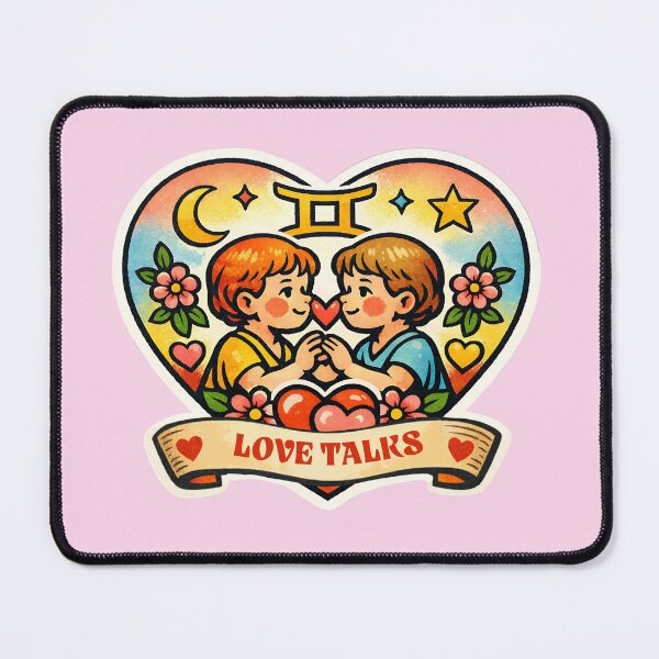 Item preview, Gemini Valentine Zodiac Love - Cute Vintage Sticker Art designed and sold by TaiyoDigital36.