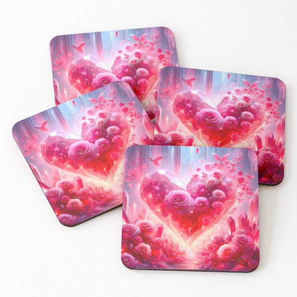 Item preview, Valentine Heart Crystals Vivid Pink designed and sold by DreamagineArtDesign.