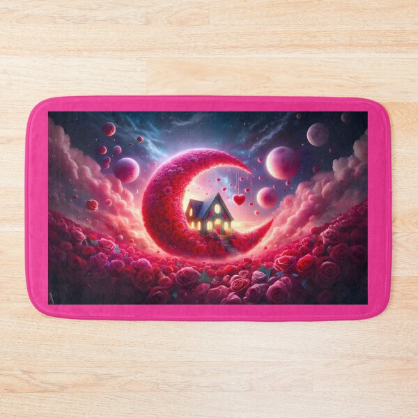 Item preview, Dreamy Moon Rose Valentine House Scenery designed and sold by DreamagineArtDesign.