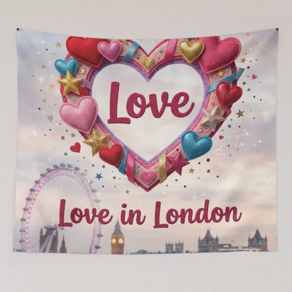 Item preview, Love In London Heart Wreath City Skyline designed and sold by DGtaLrtcom.
