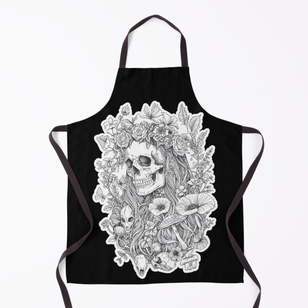 Item preview, Slavic Lady Midday Skull Floral Gothic Folklore Art designed and sold by Bone & Blade.