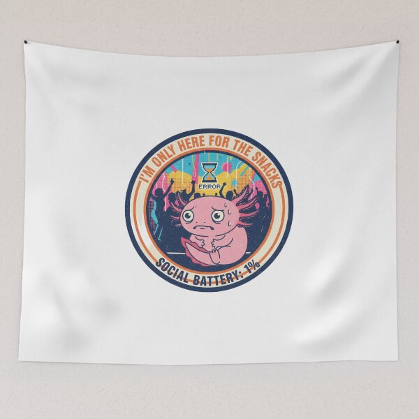 Item preview, Social Battery 1 Percent Axolotl – Funny Introvert Party Anxiety 90s Vintage Graphic designed and sold by FakeJoo.