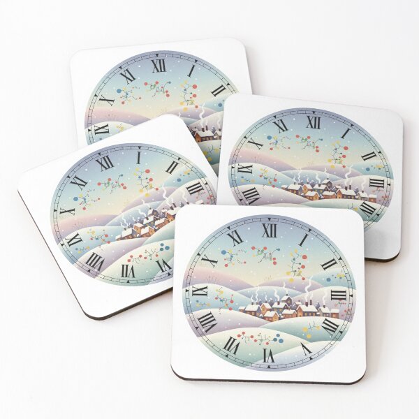 Item preview, Cozy Winter Miró Art Clock Sticker designed and sold by Imaginarium of Chaos falcon88 .