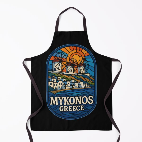 Item preview, Mykonos Greece Stained Glass Art Travel designed and sold by TomFrontierArt.