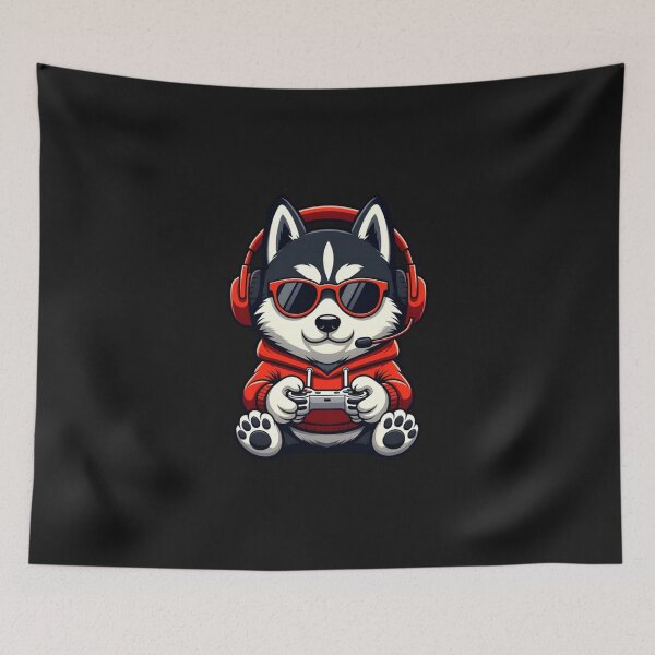 Artikelvorschau, Gamer-Husky-Hund-Gaming-Lustiges-Geschenk entworfen und verkauft von GrumpySableye.