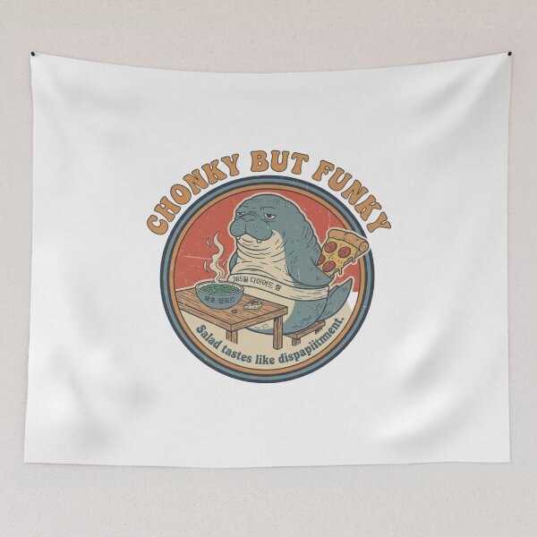Item preview, Chonky But Funky Seal – Funny Diet Pizza Lover 90s Vintage Graphic designed and sold by FakeJoo.