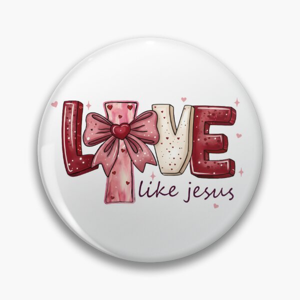 Item preview, Love Like Jesus | Cute Pink Cross with Bow Christian Valentine designed and sold by designsdetour.