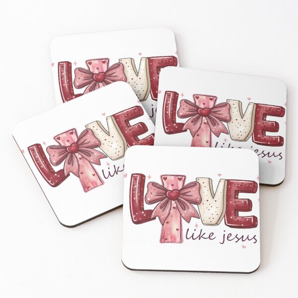 Item preview, Love Like Jesus | Cute Pink Cross with Bow Christian Valentine designed and sold by designsdetour.