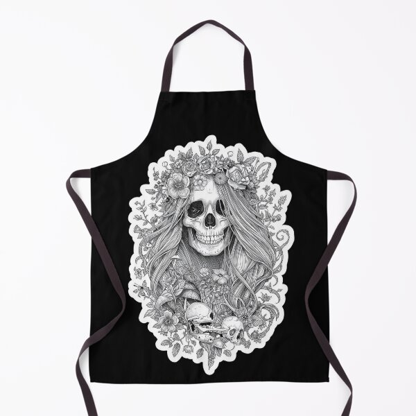 Item preview, Slavic Lady Midday Skull Floral Gothic Folklore Art designed and sold by Bone & Blade.