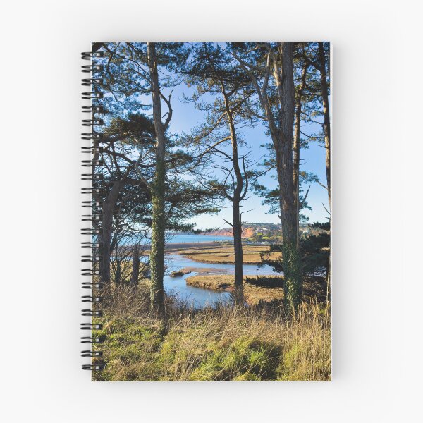 Item preview, Pine Trees at Budleigh Salterton Beach Devon – Calm English Coastal Photography & Seaside Landscape designed and sold by leonwoods.