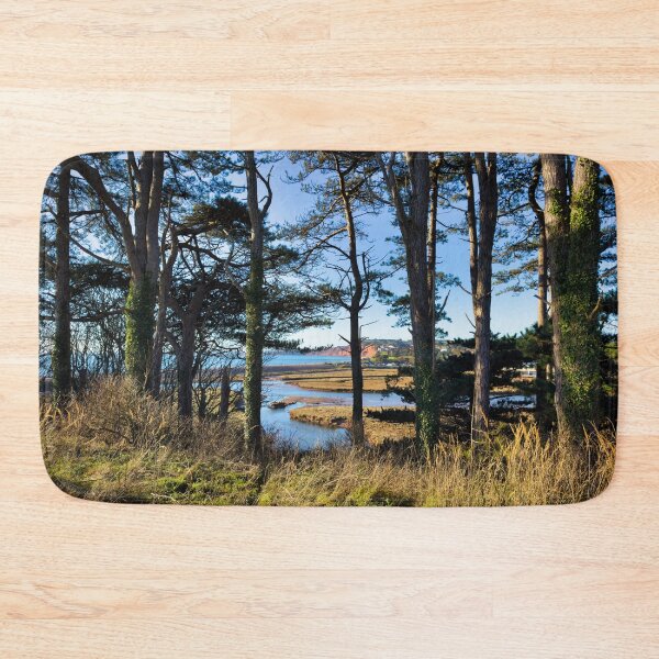Item preview, Pine Trees at Budleigh Salterton Beach Devon – Calm English Coastal Photography & Seaside Landscape designed and sold by leonwoods.