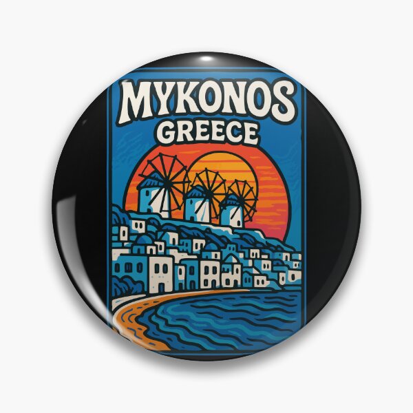 Item preview, Mykonos Greece Retro Travel designed and sold by TomFrontierArt.