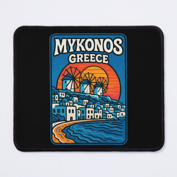 Item preview, Mykonos Greece Retro Travel designed and sold by TomFrontierArt.
