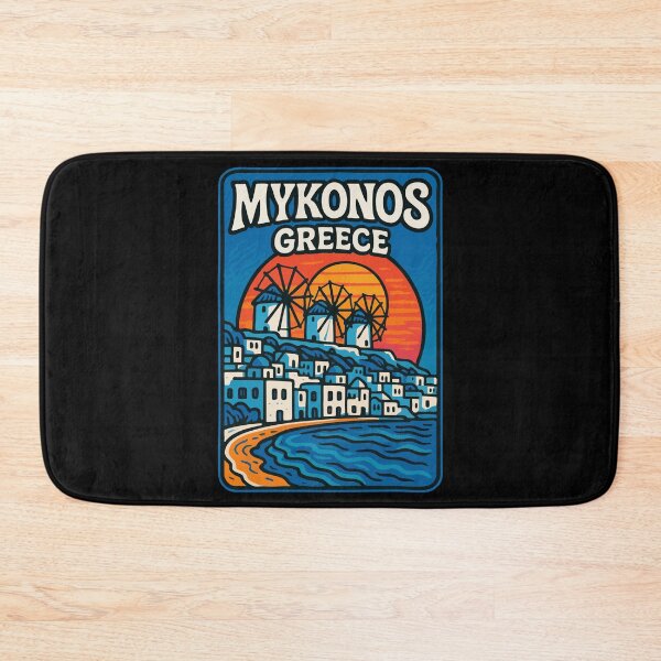 Item preview, Mykonos Greece Retro Travel designed and sold by TomFrontierArt.