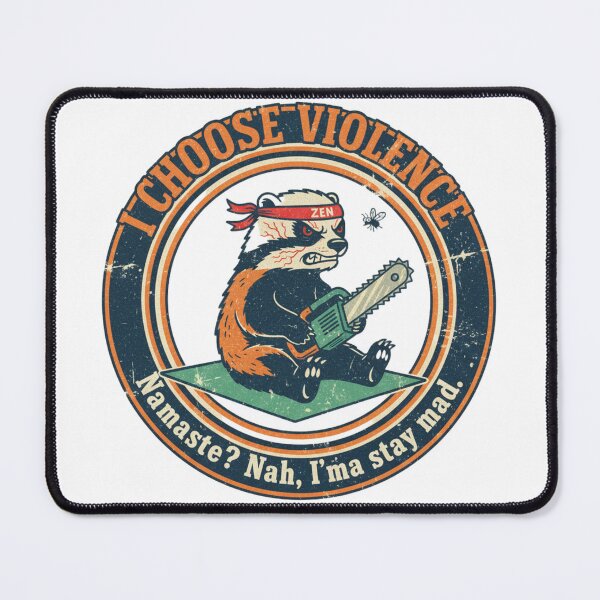 Item preview, I Choose Violence Honey Badger – Funny Meditation Yoga Revenge 90s Vintage Graphic designed and sold by FakeJoo.