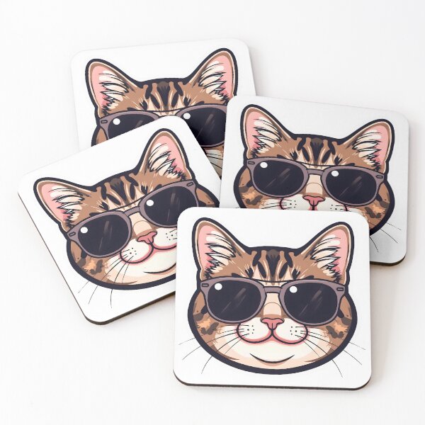Item preview, Cool Cat Wearing Sunglasses – Cute Funny Cat Vector Sticker designed and sold by Kavya Art.