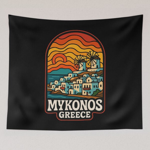 Item preview, Mykonos Greece Trippy Art designed and sold by TomFrontierArt.