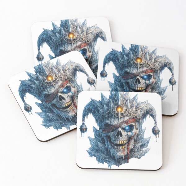 Item preview, Ice Jester Skull – Frozen Madness Skull with Bloodstained Eyepatch designed and sold by BoldLineDesign.