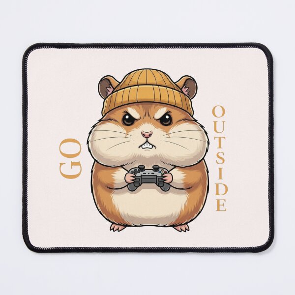 Item preview, Go Outside Touch Grass Gamer Hamster Funny Sarcastic designed and sold by Moon's Arts.