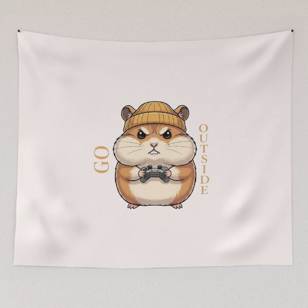 Item preview, Go Outside Touch Grass Gamer Hamster Funny Sarcastic designed and sold by Moon's Arts.